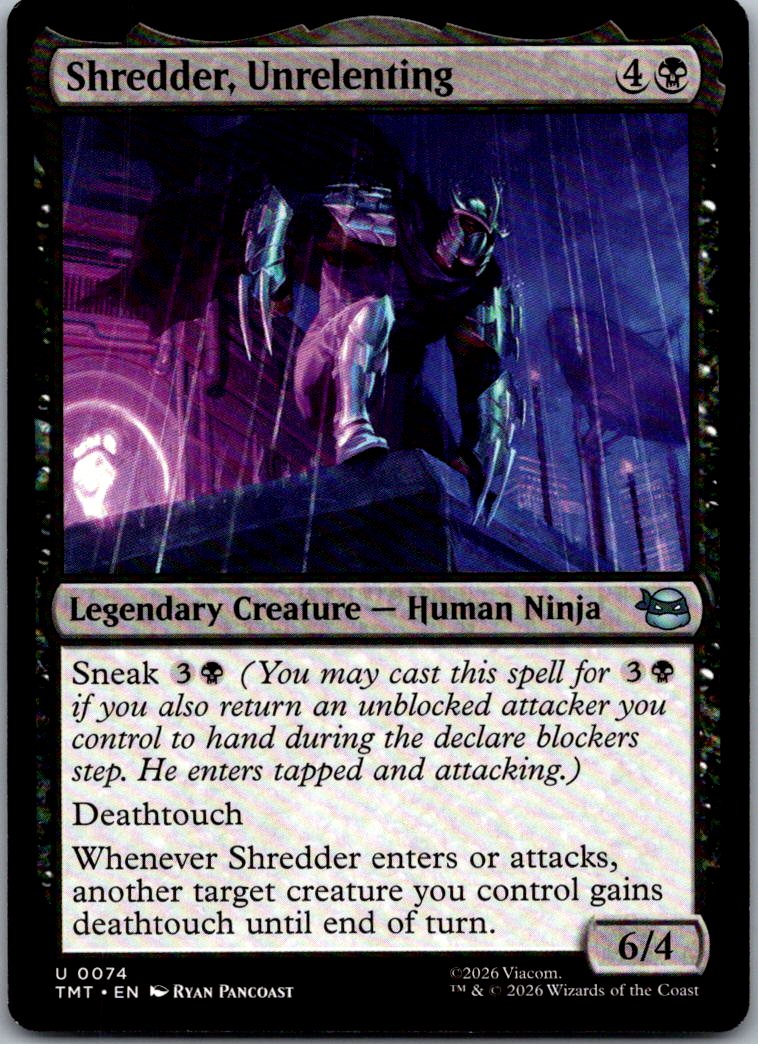Shredder, Unrelenting 0074 Teenage Mutant Ninja Turtles Magic: The Gathering NM