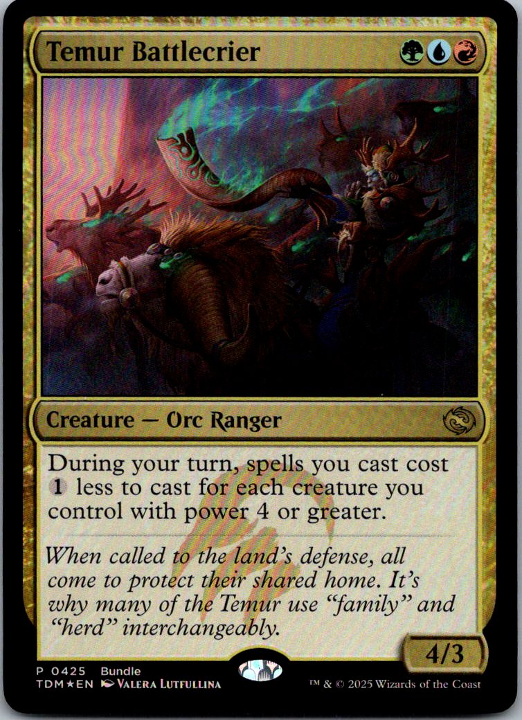Temur Battlecrier (TDM Bundle) 425 Foil Unique and Miscellaneous Promos MTG NM