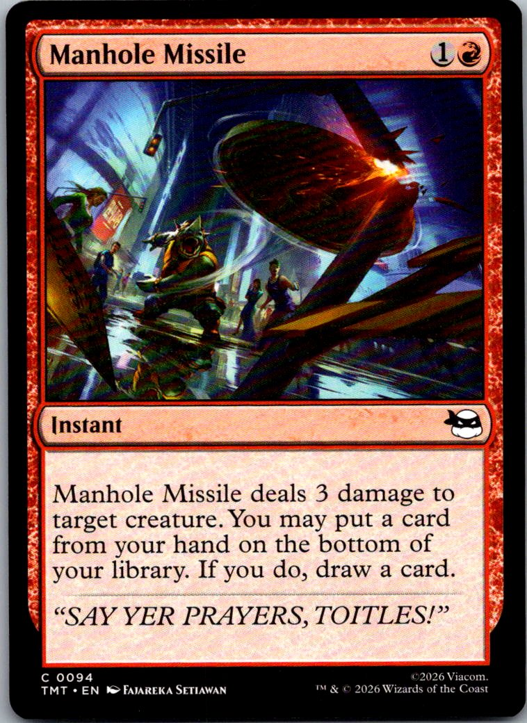 Manhole Missile 0094 Common Teenage Mutant Ninja Turtles Magic: The Gathering NM