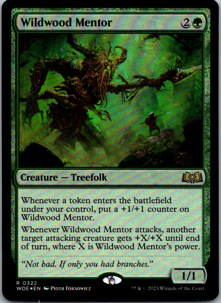 Wildwood Mentor 322 Foil Rare Wilds of Eldraine Magic: The Gathering Near Mint