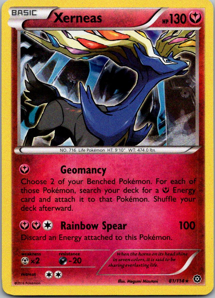 Xerneas 81/114 Holo Rare Steam Siege Pokemon Lightly Played