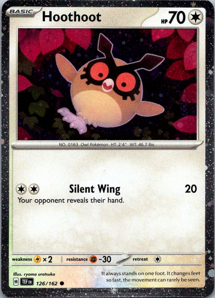 Hoothoot - 126 (Cosmos Holo) 126/162 Holo Scarlet & Violet Promo Pokemon NM