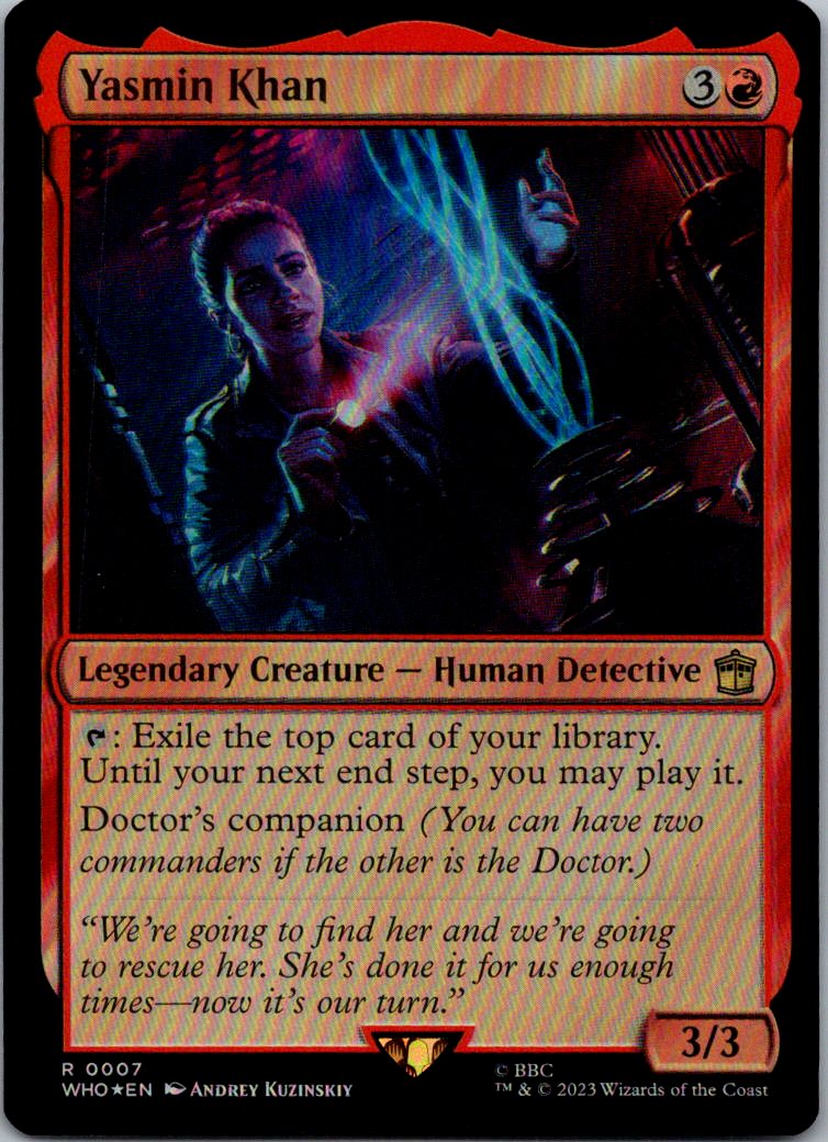 Yasmin Khan 7 Foil Rare Universes Beyond: Doctor Who Magic: The Gathering NM