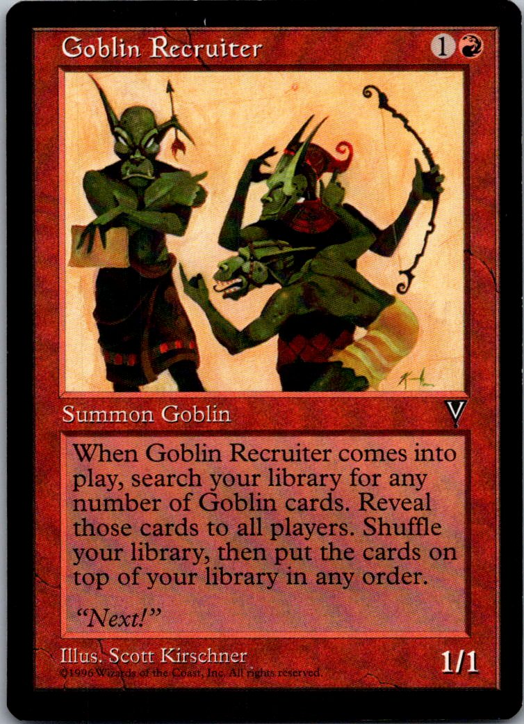 Goblin Recruiter Uncommon Visions Magic: The Gathering Lightly Played