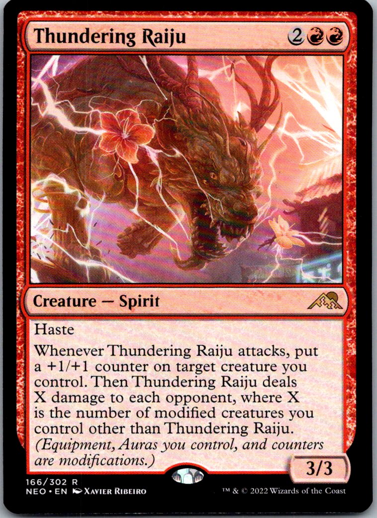 Thundering Raiju 166 Rare Kamigawa: Neon Dynasty Magic: The Gathering Near Mint