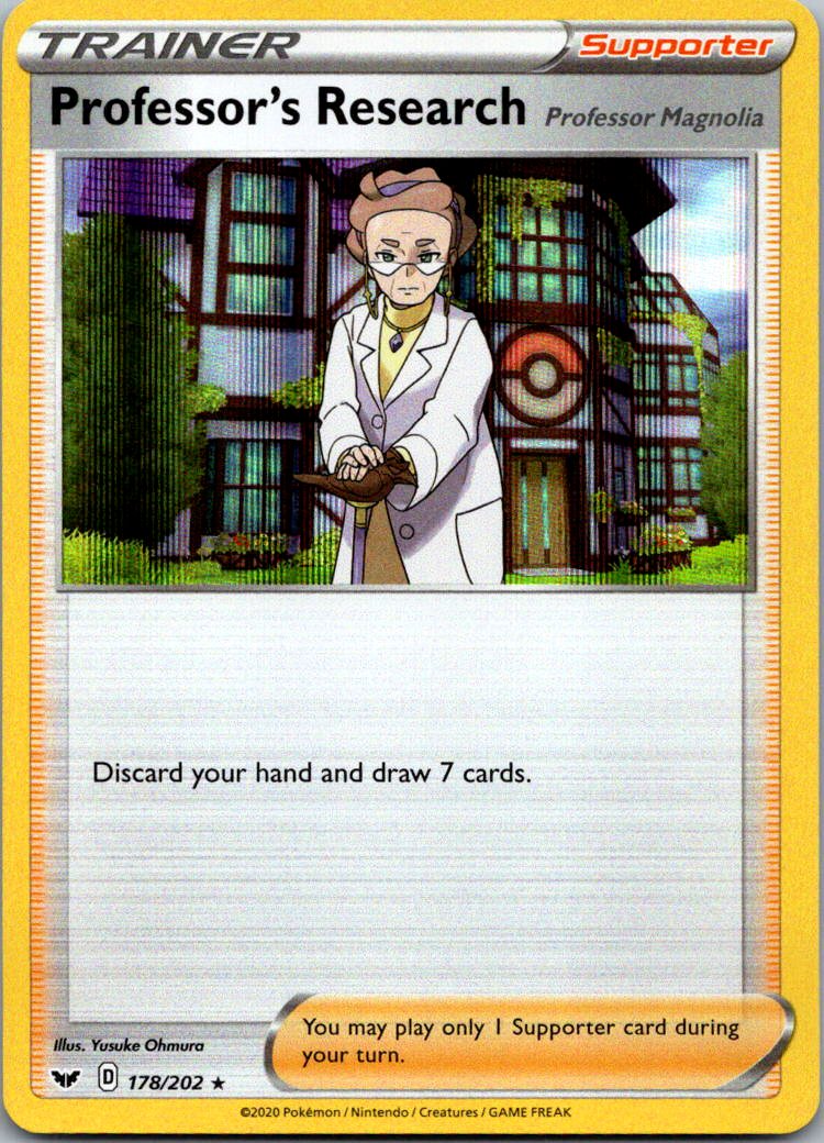 Professor's Research (Professor Magnolia) 178/202 Holo Sword & Shield Pokemon NM