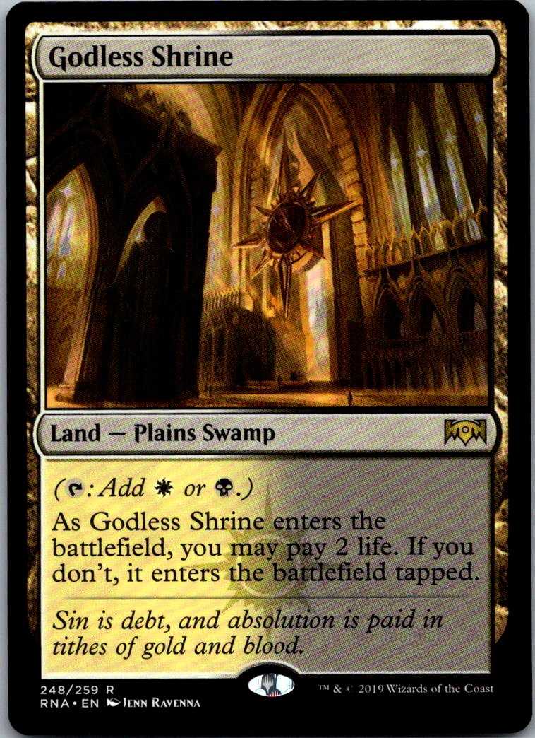 Godless Shrine 248 Rare Ravnica Allegiance Magic: The Gathering Near Mint