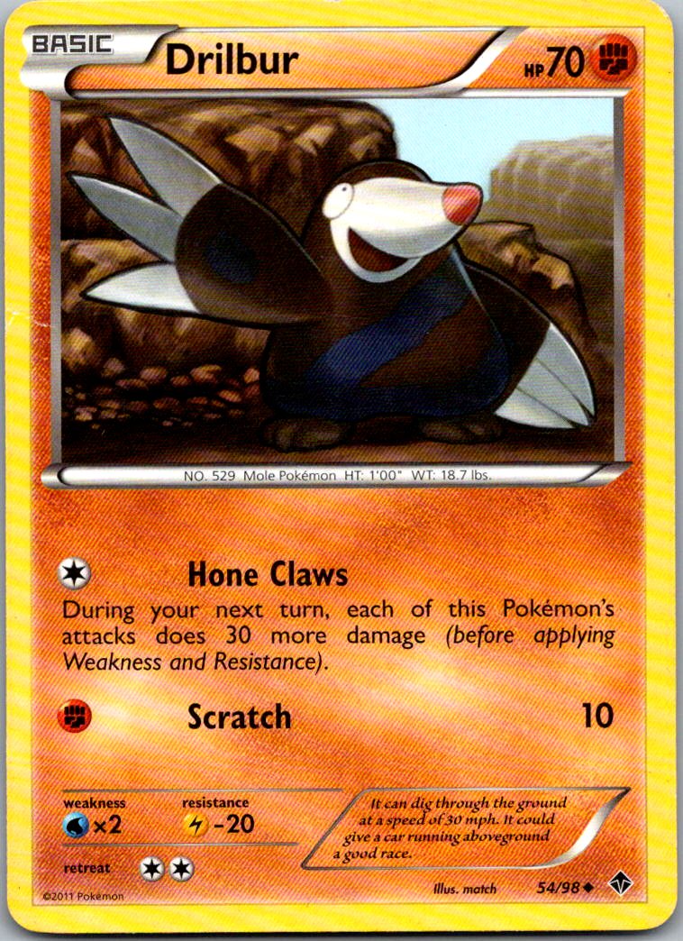Drilbur 54/98 Uncommon Emerging Powers Pokemon Lightly Played