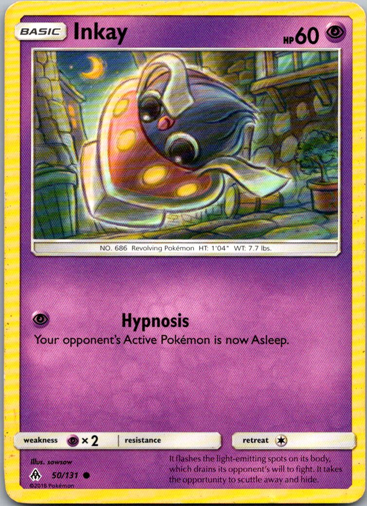 Inkay 50/131 Common Forbidden Light Pokemon Lightly Played