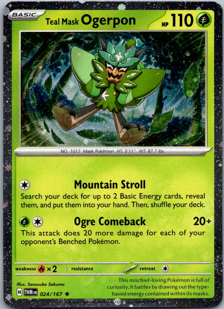 Teal Mask Ogerpon Cosmos Holo 024/167 Miscellaneous Cards & Products Pokemon NM