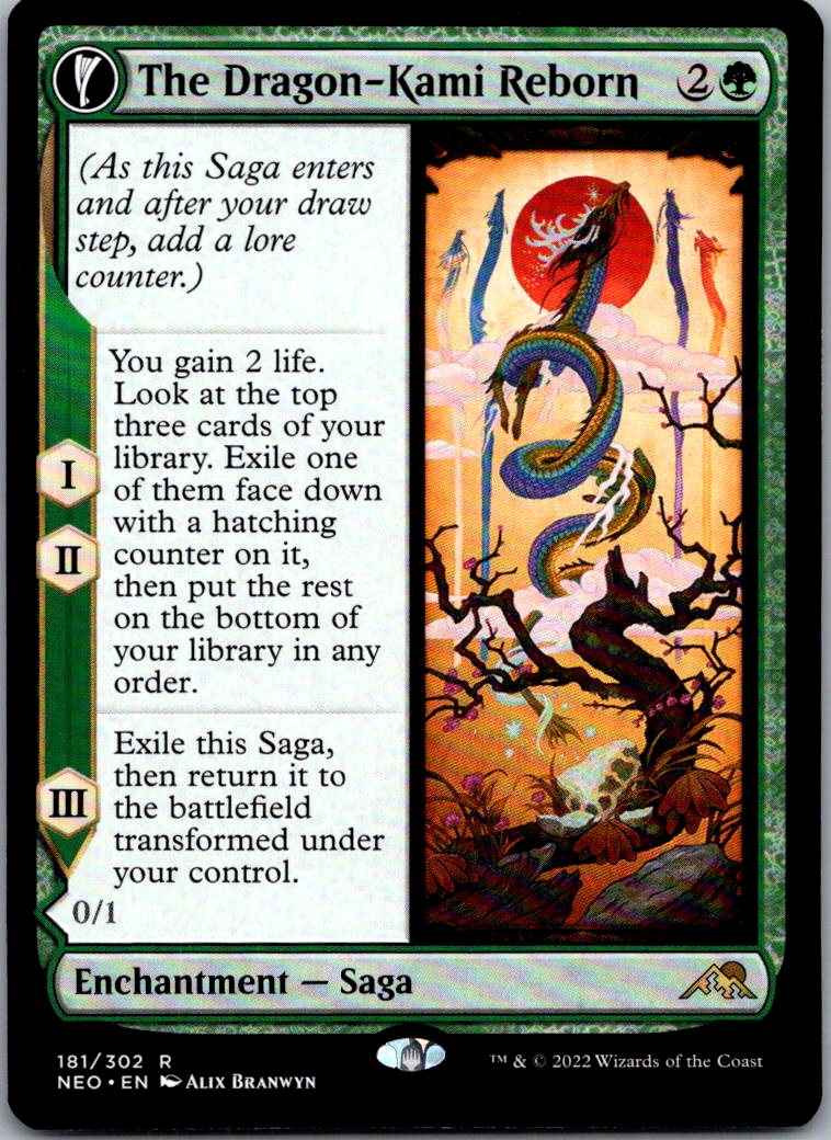 The Dragon-Kami Reborn 181 Rare Kamigawa: Neon Dynasty Magic: The Gathering NM