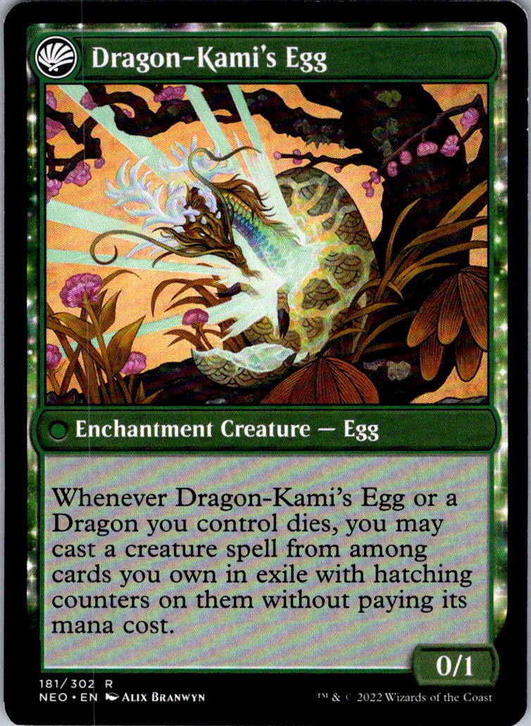 The Dragon-Kami Reborn 181 Rare Kamigawa: Neon Dynasty Magic: The Gathering NM