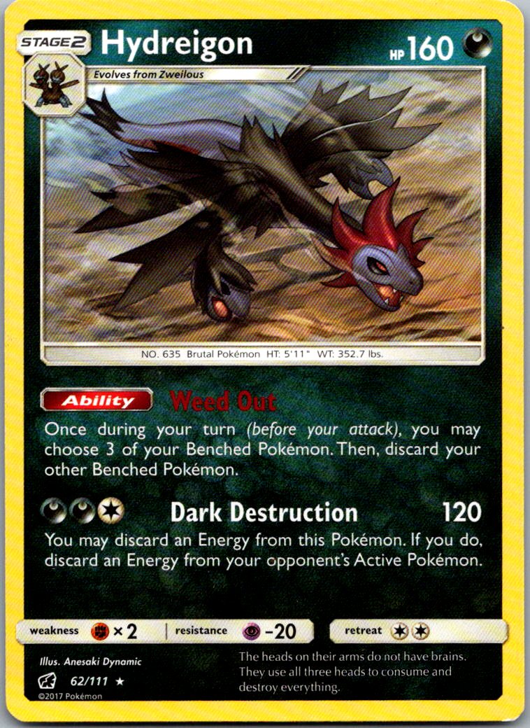 Hydreigon 62/111 Rare Crimson Invasion Pokemon Lightly Played