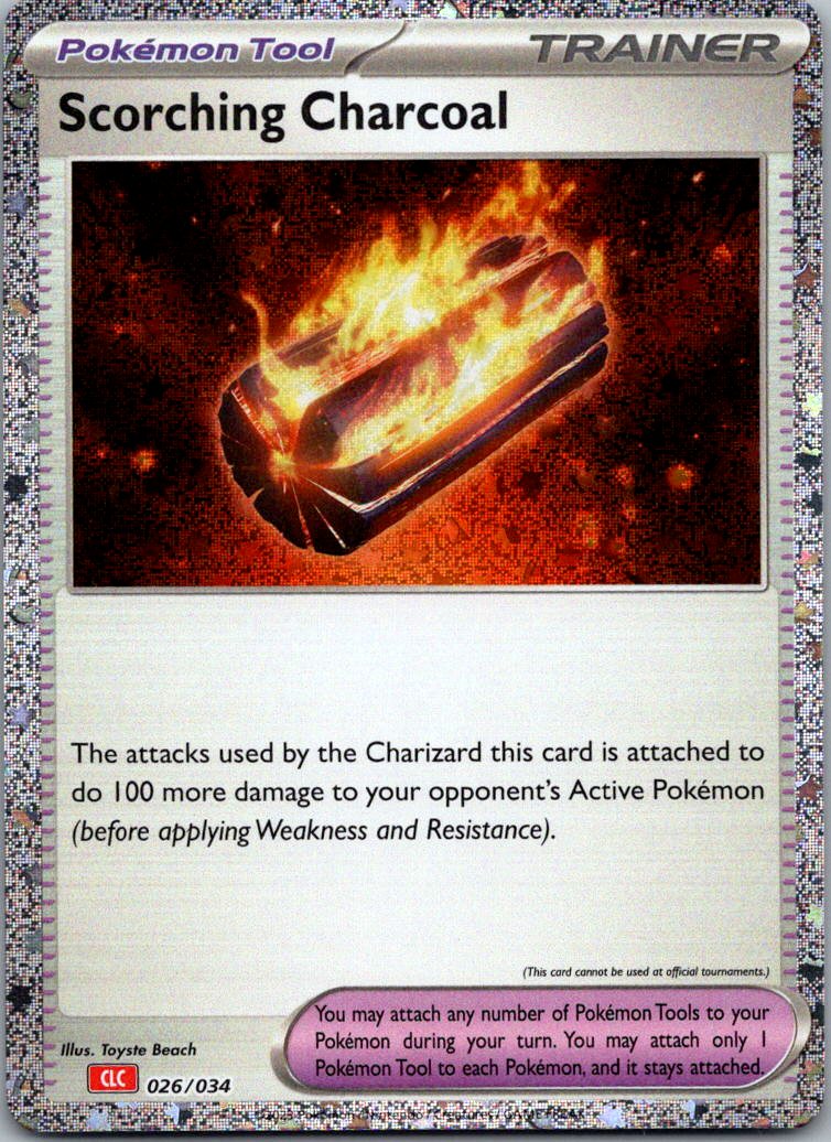 Scorching Charcoal 026/034 Holo Trading Card Game Classic Pokemon