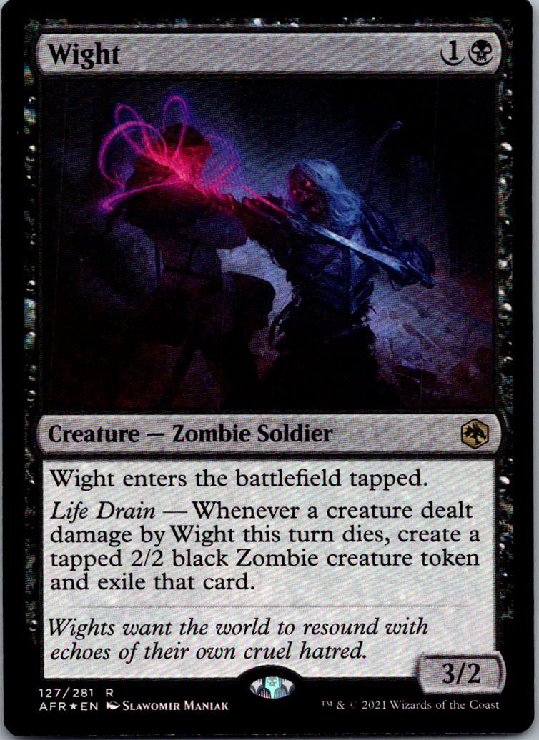 Wight 127 Rare Adventures in the Forgotten Realms Magic: The Gathering Near Mint