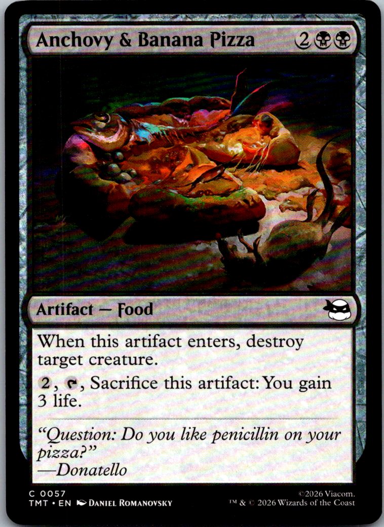 Anchovy & Banana Pizza 0057 Teenage Mutant Ninja Turtles Magic: The Gathering NM