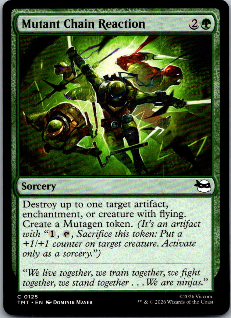 Mutant Chain Reaction 0125 Teenage Mutant Ninja Turtles Magic: The Gathering NM
