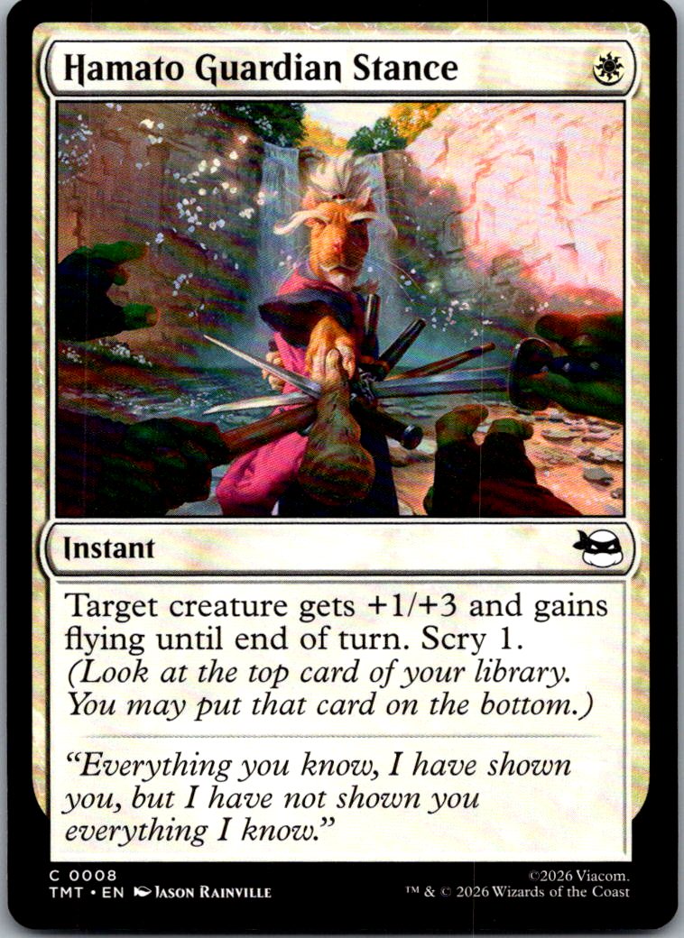 Hamato Guardian Stance 0008 Teenage Mutant Ninja Turtles Magic: The Gathering NM
