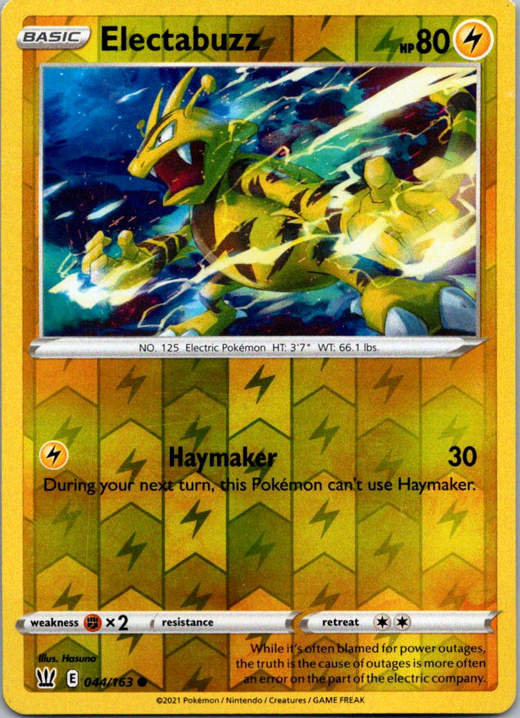 Electabuzz 044/163 Common Battle Styles Pokemon Reverse Holo Near Mint
