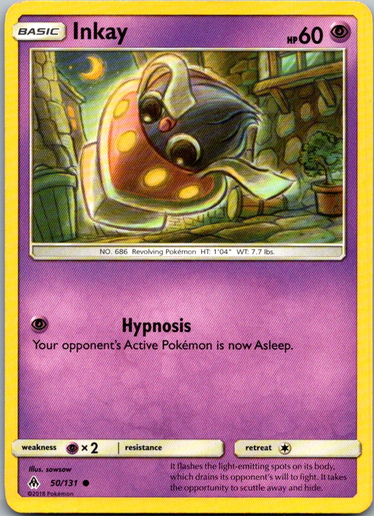 Inkay 50/131 Common Forbidden Light Pokemon Lightly Played