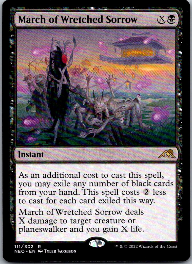 March of Wretched Sorrow 111 Rare Kamigawa: Neon Dynasty Magic: The Gathering NM