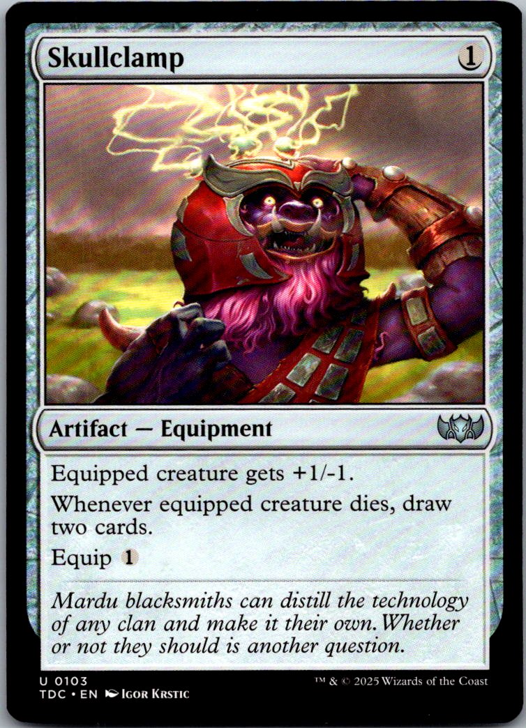 Skullclamp 103 Uncommon Commander: Tarkir: Dragonstorm Magic: The Gathering NM
