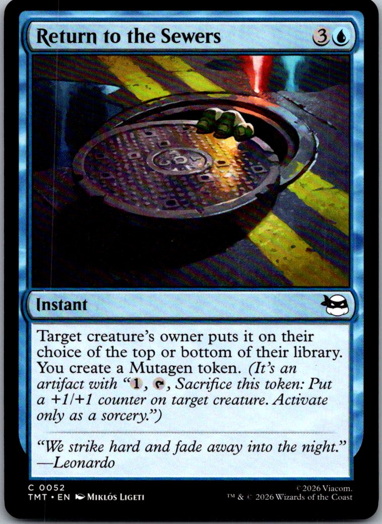 Return to the Sewers 0052 Teenage Mutant Ninja Turtles Magic: The Gathering NM