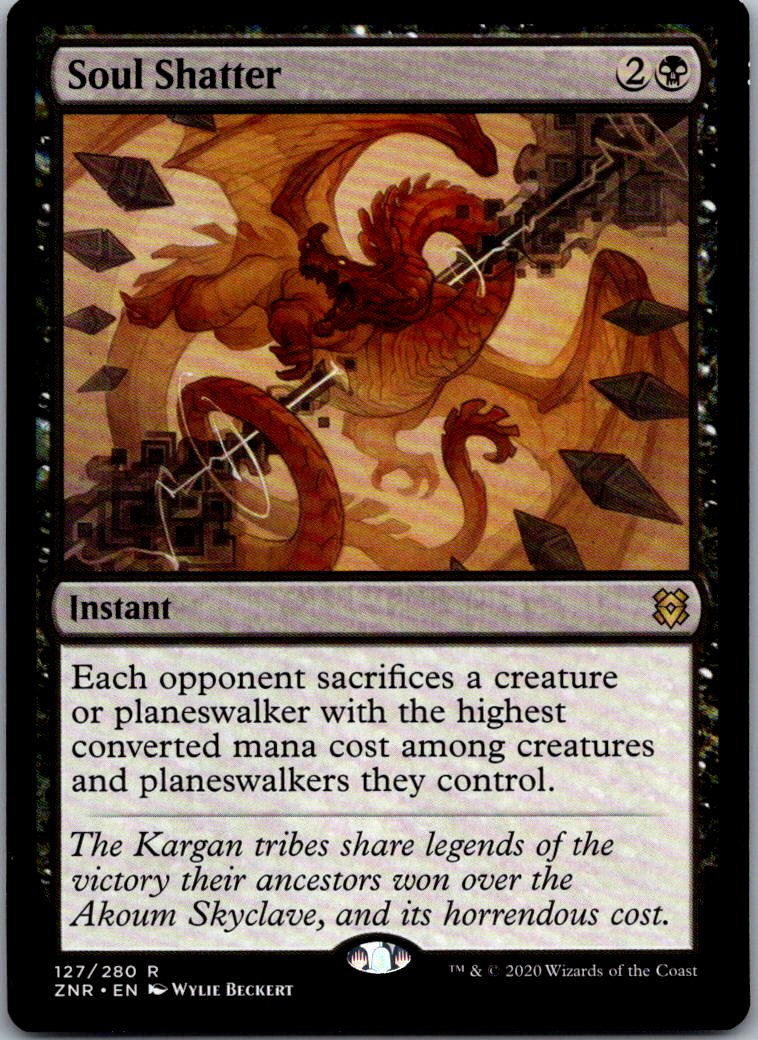 Soul Shatter 127 Rare Zendikar Rising Magic: The Gathering Near Mint